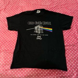 Old guys rule plank floored Pink Floyd inspired top